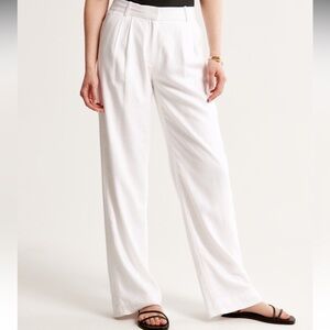 Abercrombie & Fitch White Wide Leg Pants